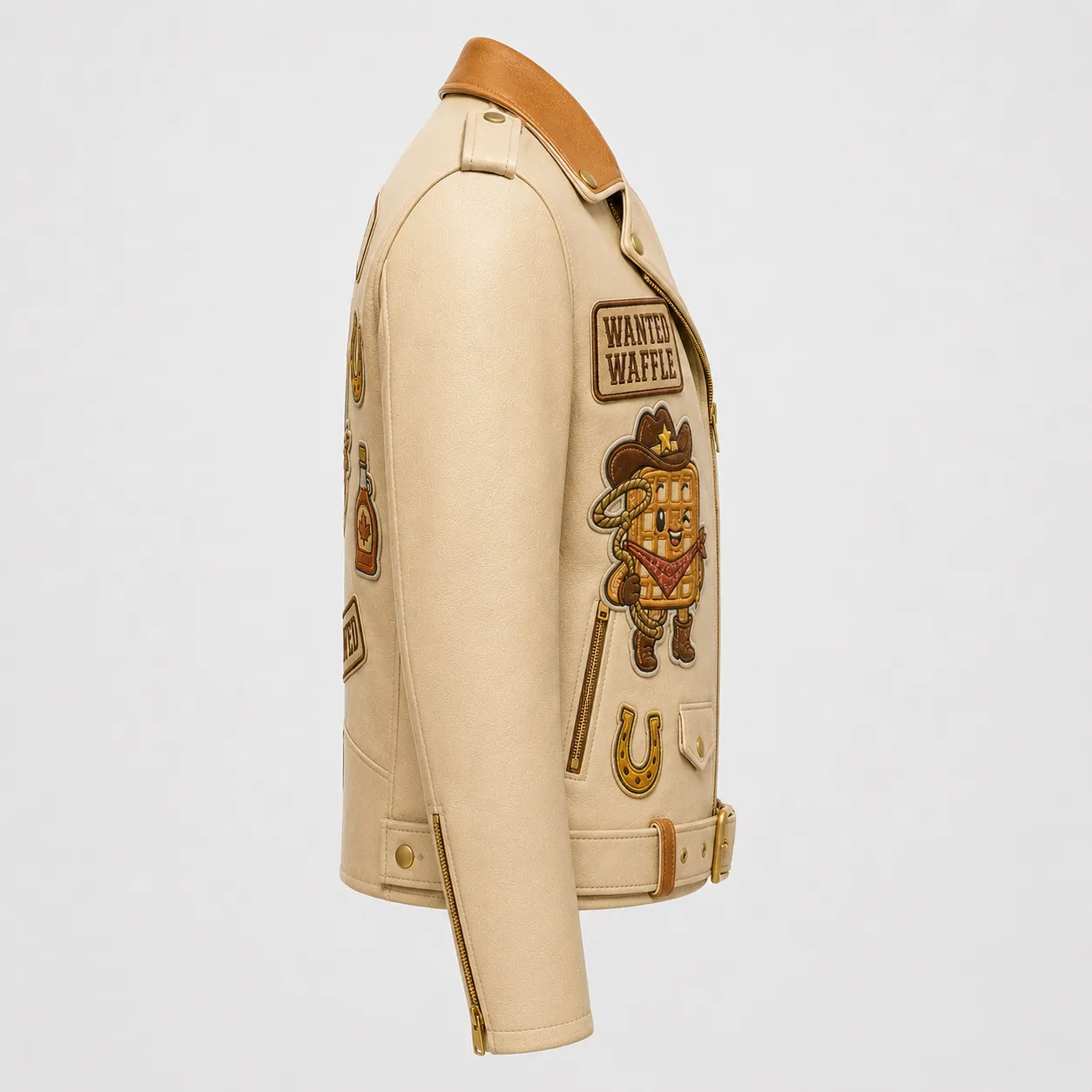 Wanted Waffle Moto Leather Jacket For Men - Image 4
